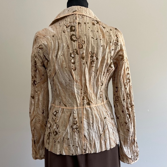 Glitzy Gold Thread Evening Dress Jacket Blazer Iridescent - Picture 10 of 12